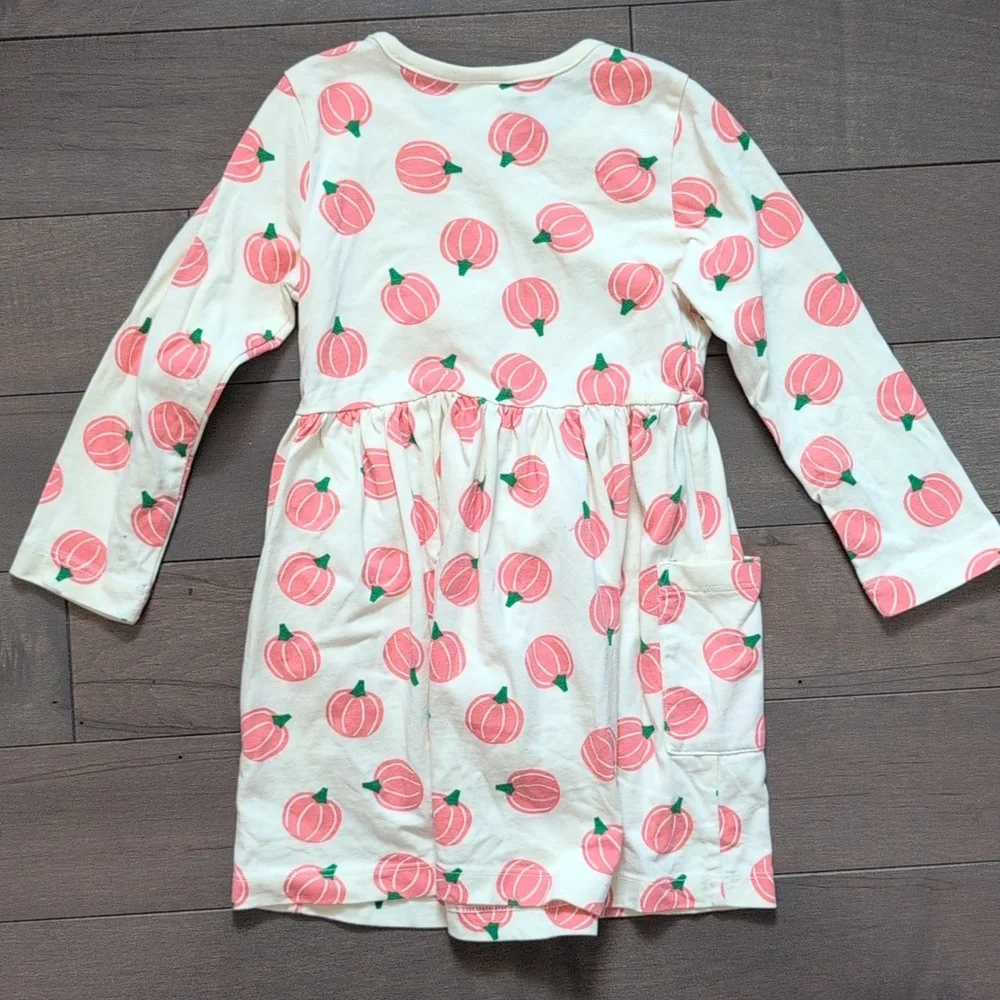 Hanna Andersson 3T Pumpkin Long Sleeve Playground Dress with Pockets - Picture 7 of 7